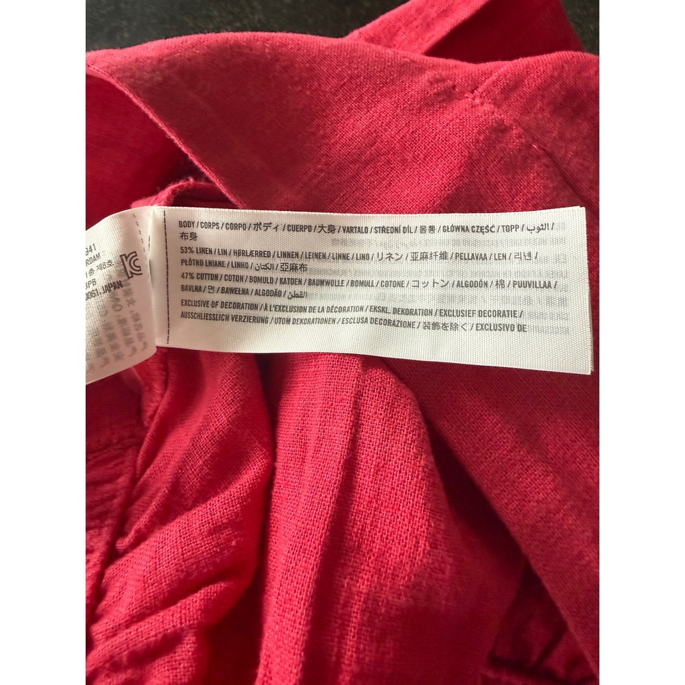 Abercrombie & Fitch Pink Linen Blend 2 Piece Set Crop Top Wide Leg Pants Small - Picture 16 of 16